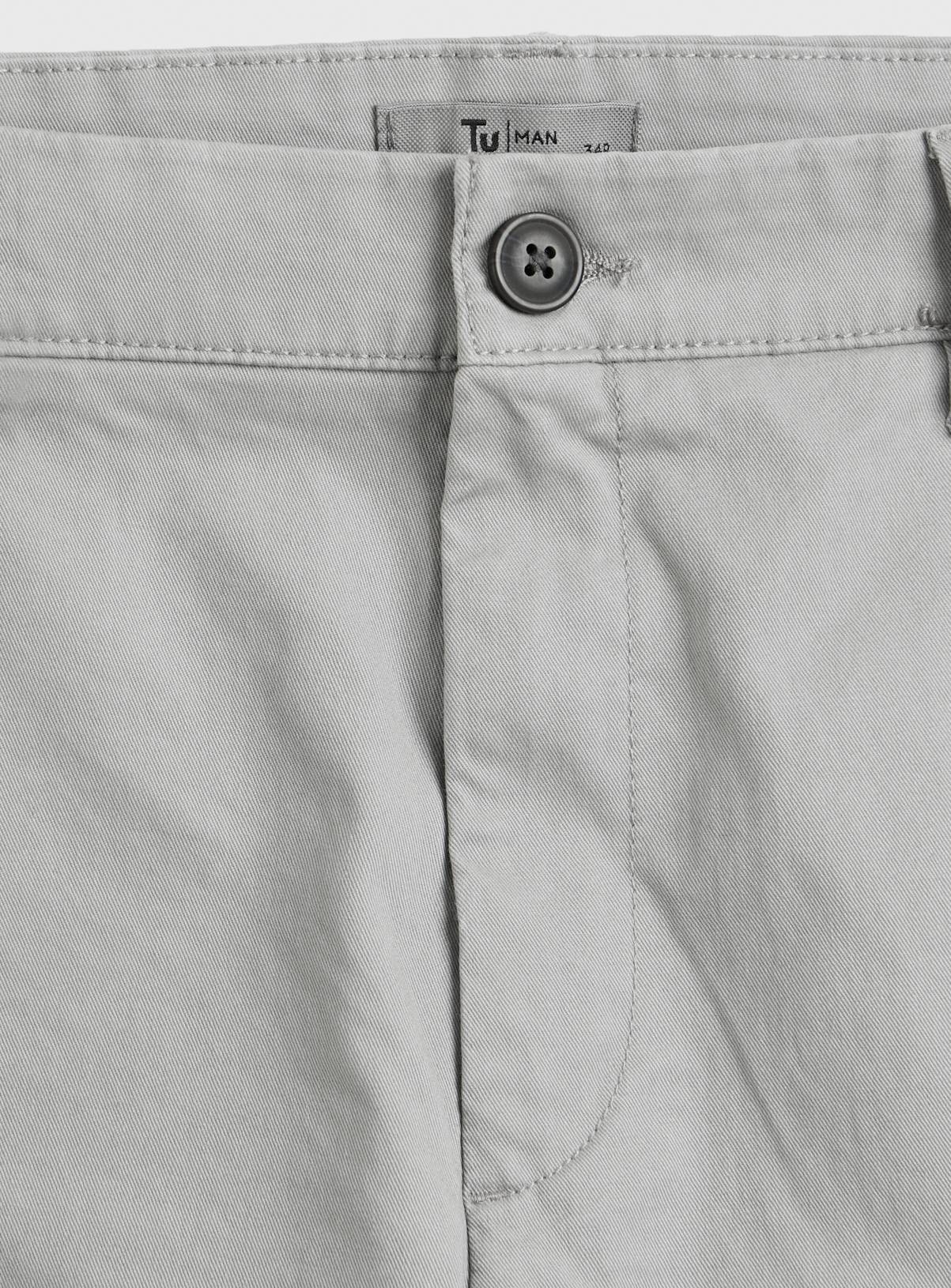 Light Grey Straight Leg Chino Trousers 40R - Image 4